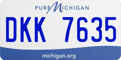 MI license plate DKK7635