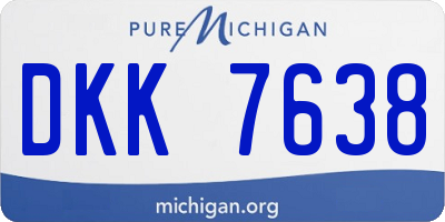 MI license plate DKK7638