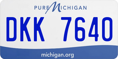 MI license plate DKK7640