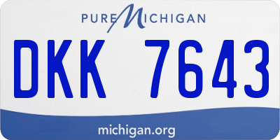 MI license plate DKK7643