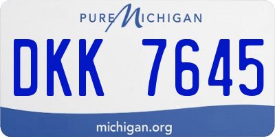 MI license plate DKK7645