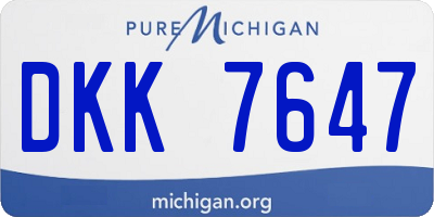 MI license plate DKK7647