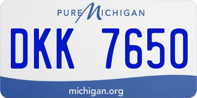 MI license plate DKK7650