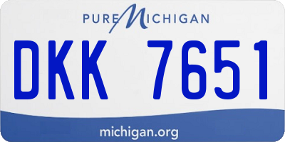 MI license plate DKK7651