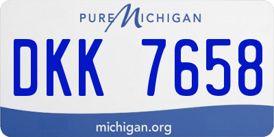 MI license plate DKK7658