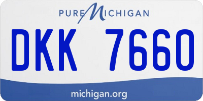MI license plate DKK7660