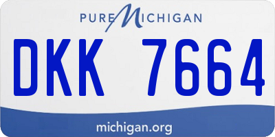 MI license plate DKK7664