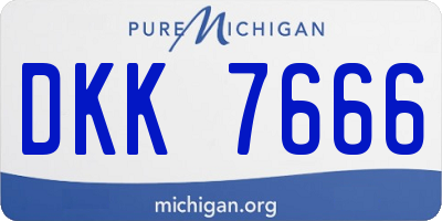 MI license plate DKK7666