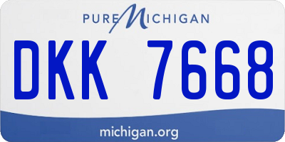 MI license plate DKK7668