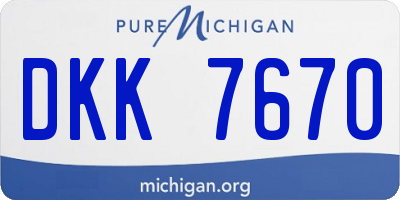 MI license plate DKK7670