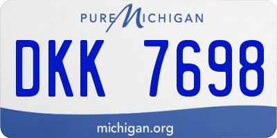 MI license plate DKK7698