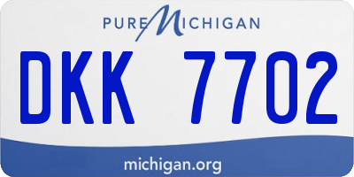 MI license plate DKK7702