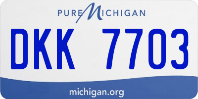 MI license plate DKK7703