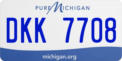 MI license plate DKK7708