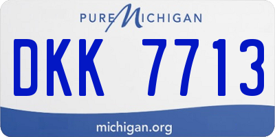 MI license plate DKK7713