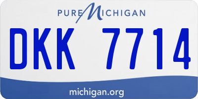 MI license plate DKK7714