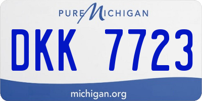 MI license plate DKK7723