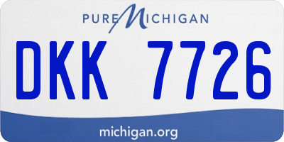 MI license plate DKK7726