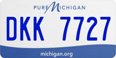 MI license plate DKK7727