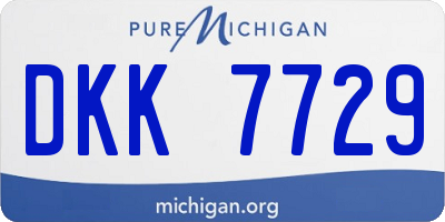 MI license plate DKK7729