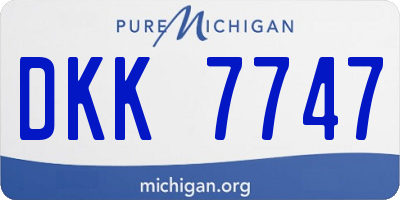 MI license plate DKK7747