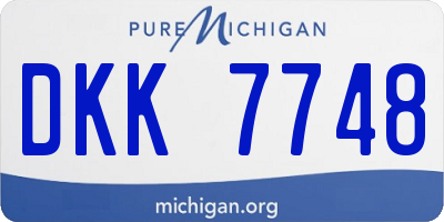 MI license plate DKK7748