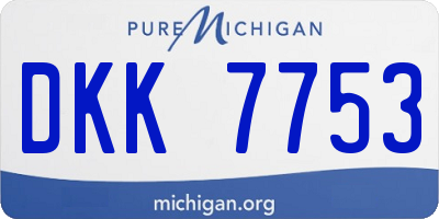 MI license plate DKK7753