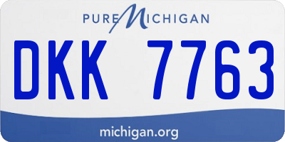 MI license plate DKK7763
