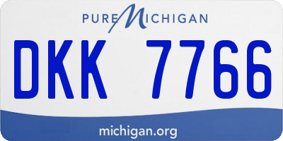 MI license plate DKK7766
