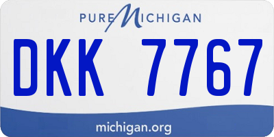 MI license plate DKK7767