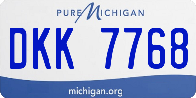 MI license plate DKK7768
