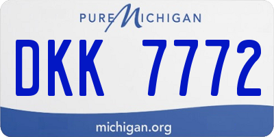 MI license plate DKK7772
