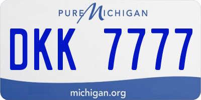MI license plate DKK7777