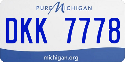 MI license plate DKK7778
