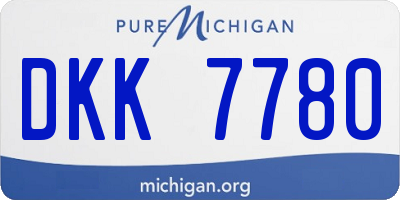 MI license plate DKK7780