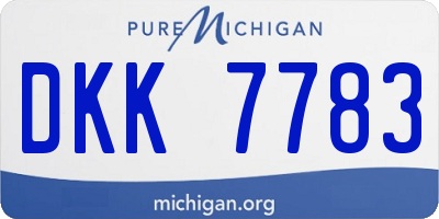 MI license plate DKK7783