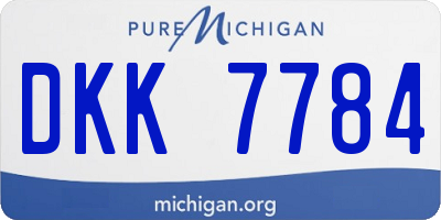 MI license plate DKK7784