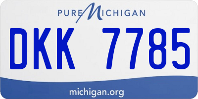 MI license plate DKK7785