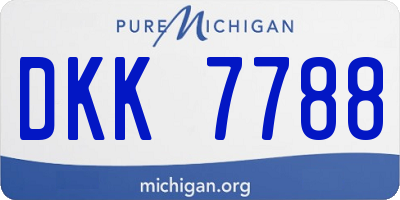 MI license plate DKK7788