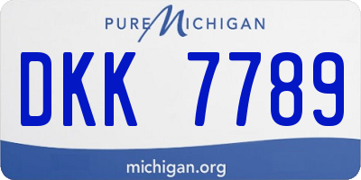 MI license plate DKK7789
