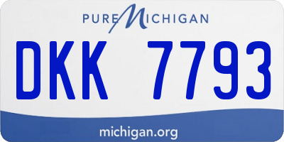 MI license plate DKK7793
