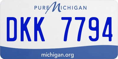 MI license plate DKK7794