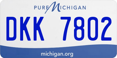 MI license plate DKK7802