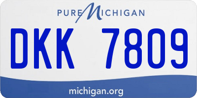 MI license plate DKK7809