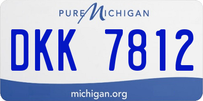 MI license plate DKK7812
