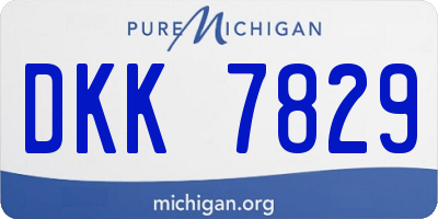 MI license plate DKK7829