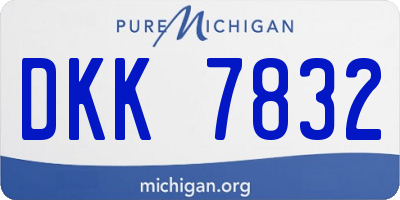 MI license plate DKK7832