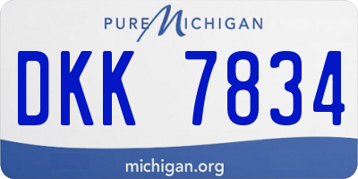 MI license plate DKK7834