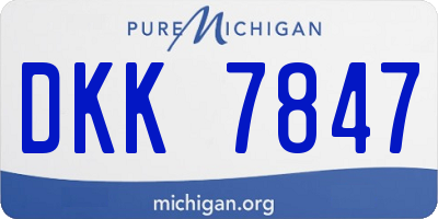 MI license plate DKK7847