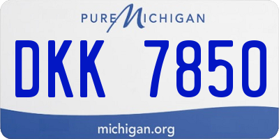 MI license plate DKK7850